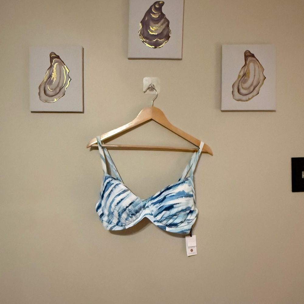 Blue and White Swim Top